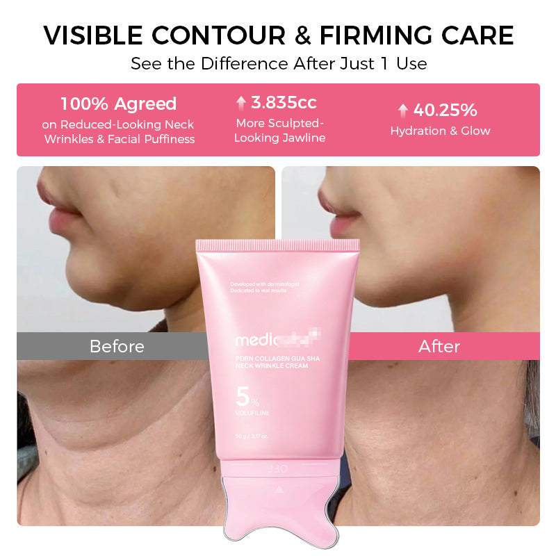 PDRN Collagen Neck Cream with Gua Sha Massager